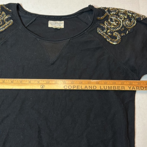 Ralph Lauren Denim & Supply Black Embellished Beaded Sweatshirt Ladies Small - Picture 5 of 7
